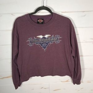Harley Davidson long sleeve crop top